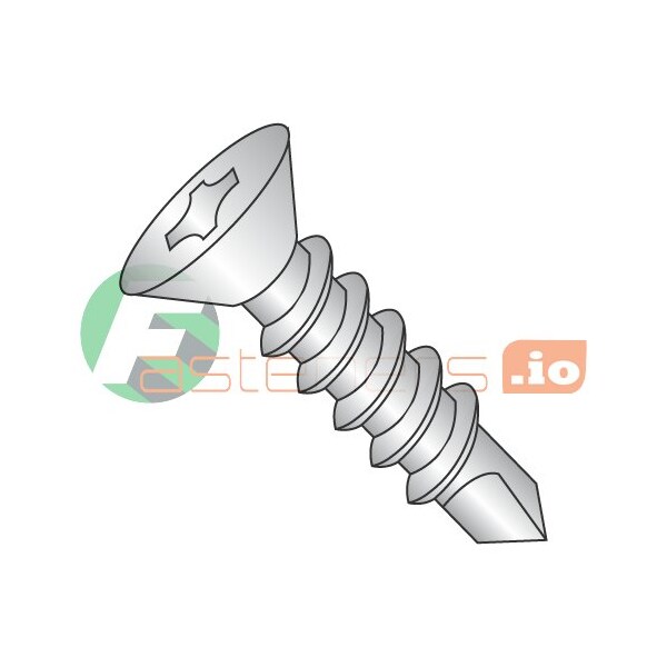 Newport Fasteners Self-Drilling Screw, #6 x 3/4 in, Plain 410 Stainless Steel Flat Head Phillips Drive, 5000 PK 947880 - main